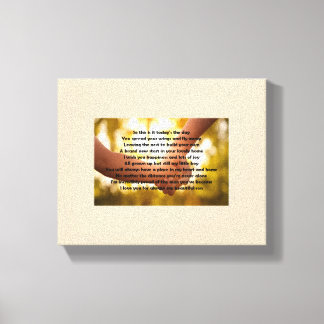 Son leaving home poem on canvas