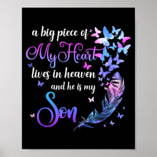 Son lives in heaven memorial quotes love mom dad poster