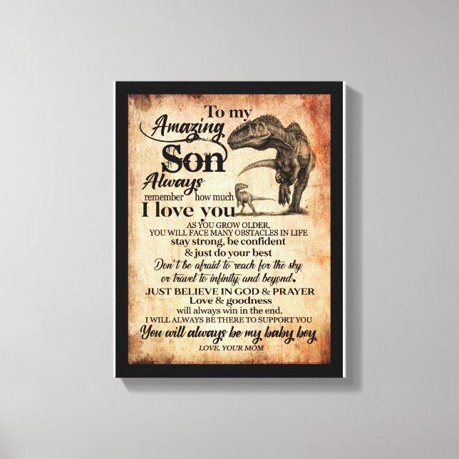 Son Lovers | To My Amazing Son Remember I Love You Canvas Print (Front)