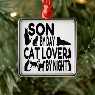 Son Loves Cats Metal Ornament