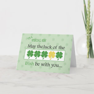 Son, Luck of the Irish St. Patrick's Day Clovers Card
