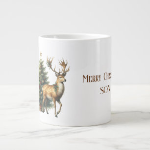 Son Merry Christmas Deer and Tree Giant Coffee Large Coffee Mug