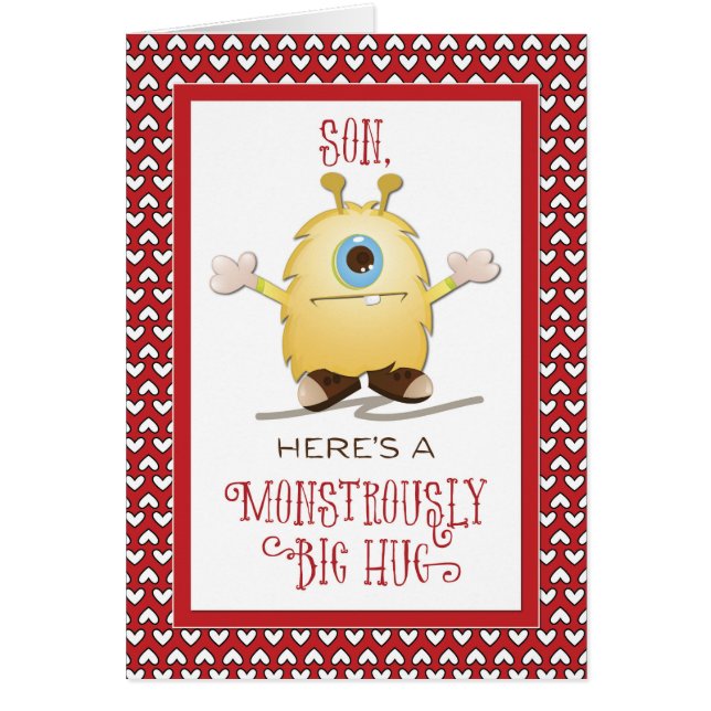 Son Monster Hug Valentine Hearts (Front)
