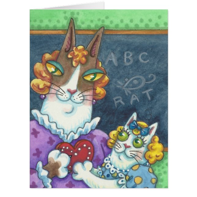 SON N'Fitz Cats ENSEIGNANT'S PET VALENTINE CARD (Devant)