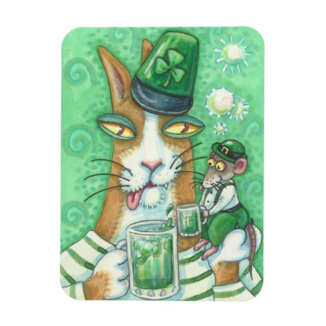 Son N'Fitz Chat Et Rat ST. PATRICK'S DAY MAGNET (Vertical)