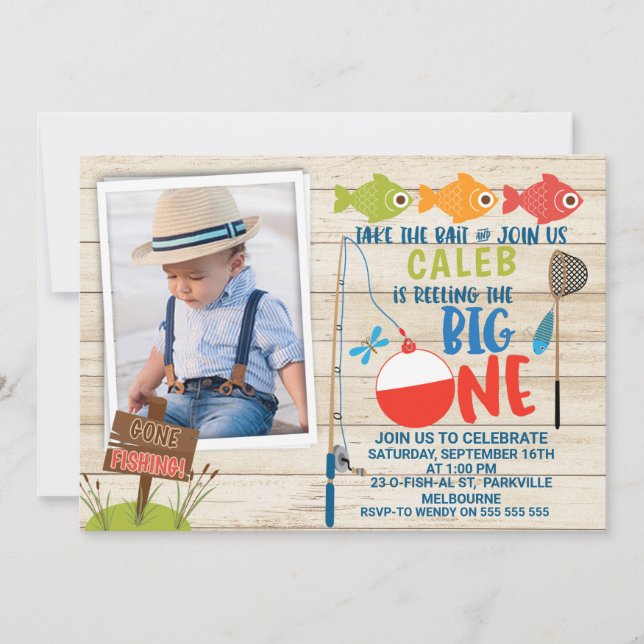 Son O-fish-al photo Invitation de premier annivers (Devant)