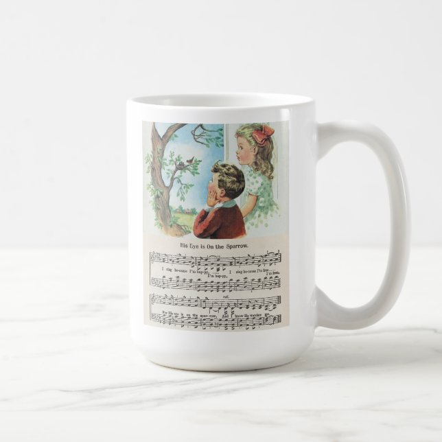 Son oeil est sur la tasse de classique de moineau (Droite)