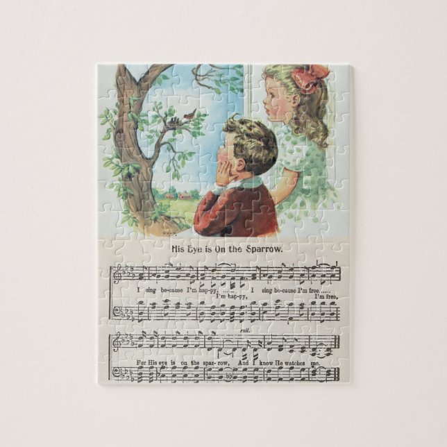 Son oeil est sur le puzzle de moineau (Vertical)