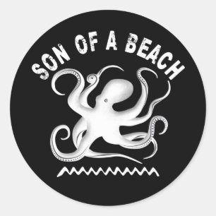 Son of a beach - Pun design for sea life lover Classic Round Sticker