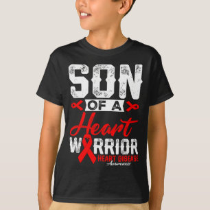 Son Of A Heart Warrior Heart Disease Red Ribbon Me T-Shirt