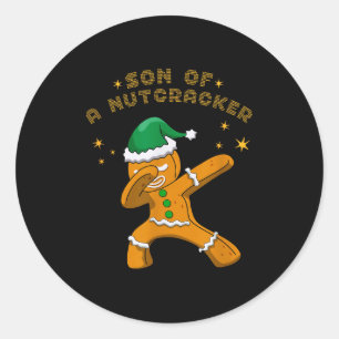 Son Of A Nutcracker Pajamas Christmas Gingerbread  Classic Round Sticker