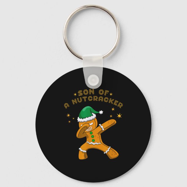 Son Of A Nutcracker Pajamas Christmas Gingerbread  Keychain (Front)