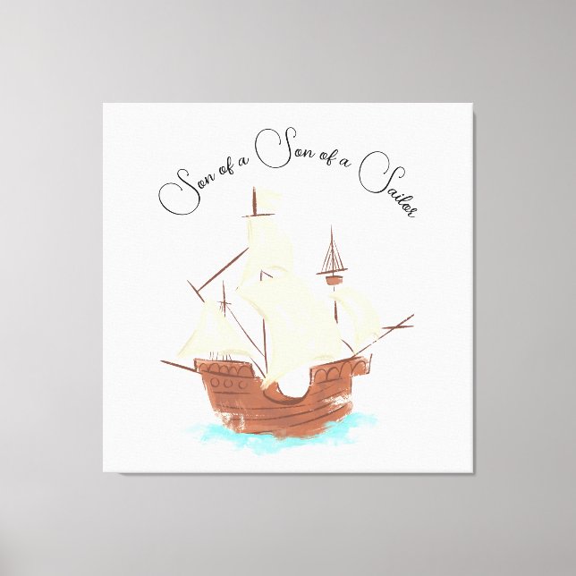 Son of a Son of a Sailor pirate Canvas Print (Front)