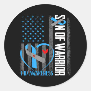 Son Of A Warrior Type One Diabetes T1d Awareness Classic Round Sticker