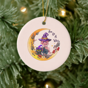 Son of a Witch – Crescent Moon Design Ceramic Ornament
