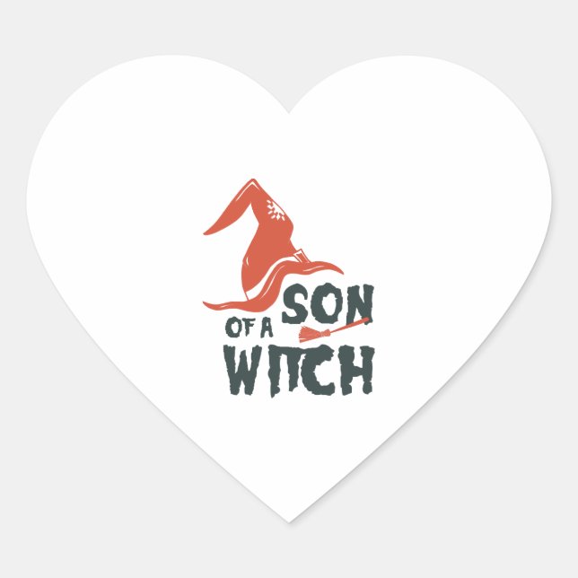 Son Of a Witch Heart Sticker (Front)