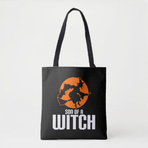 Son of a witch tote bag