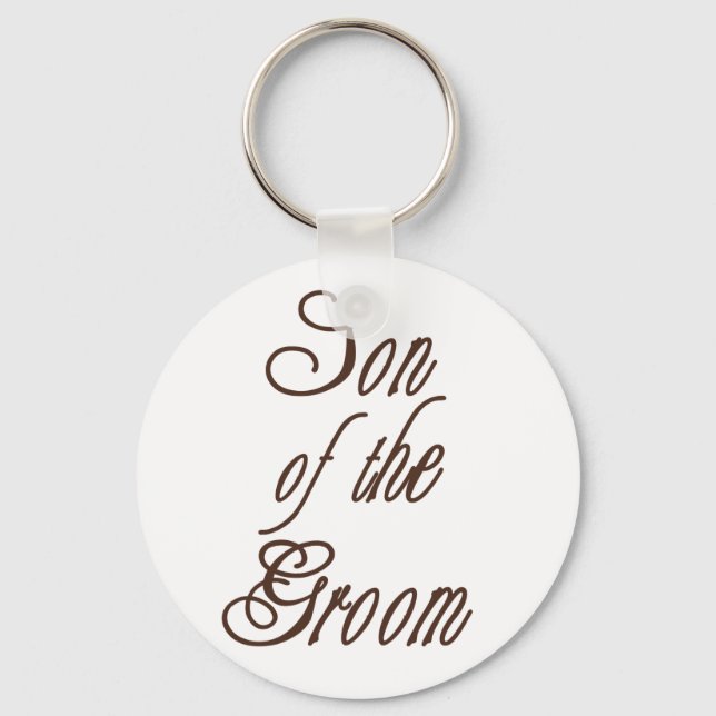 Son of Groom Classy Browns Keychain (Front)
