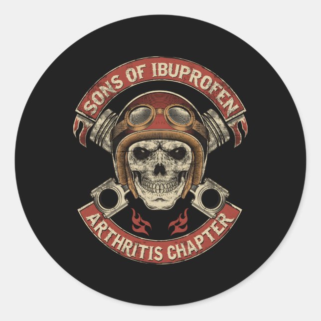 Son Of Ibuprofen Hritis Chapter Biker Classic Round Sticker (Front)