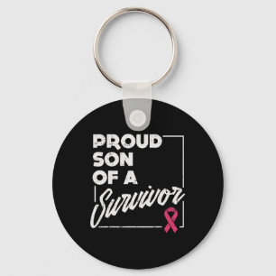 Son Of Survivor Breast Cancer Support Gift  Keychain