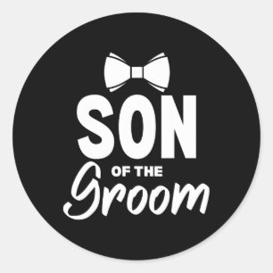 Son Of The Groom Wedding Party Family Costume  Classic Round Sticker