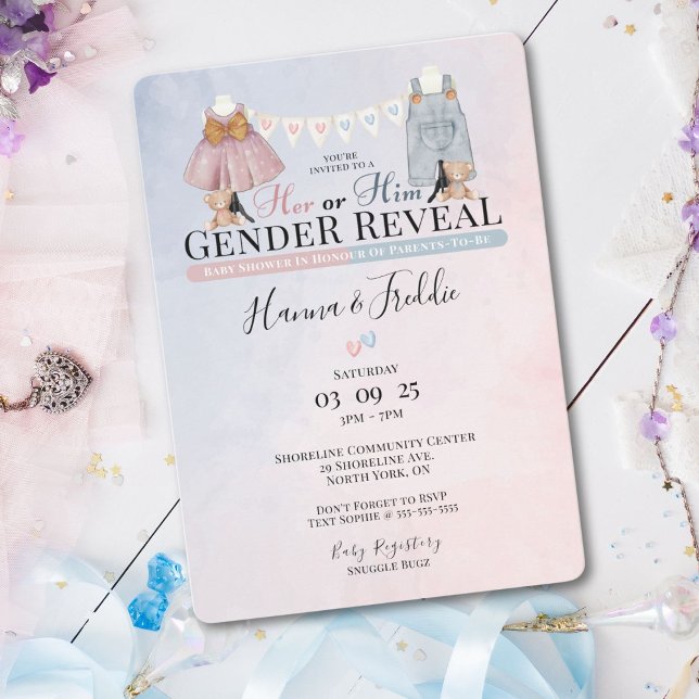 Son ou Lui Genre Reveillez Baby shower Invitation (Celebrate the big reveal in style—shop this adorable invite now)