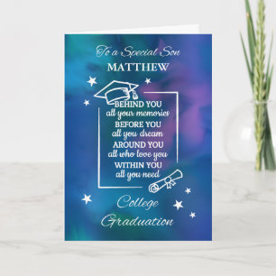 Son Personalize College Graduation Quote Card