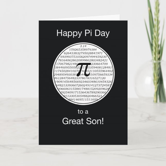 Son Pi Day Circle Card (Front)