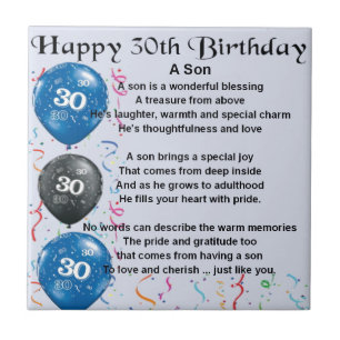 Son Poem  - 30th Birthday Design Tile