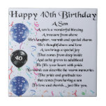 Son Poem  - 40th Birthday Design Tile<br><div class="desc">A great gift for a son on his 40th birthday</div>
