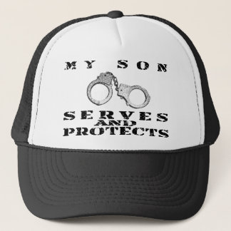 Son Serves Protects - Cuffs Trucker Hat