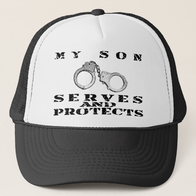 Son Serves Protects - Cuffs Trucker Hat (Front)