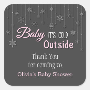 Son Sticker de Baby shower de Snowflakes à froid