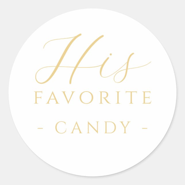 Son Sticker en bonbon favori Mariage Or (Devant)