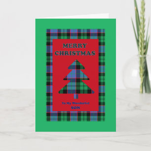 Son, Tartan Christmas Tree Holiday Card