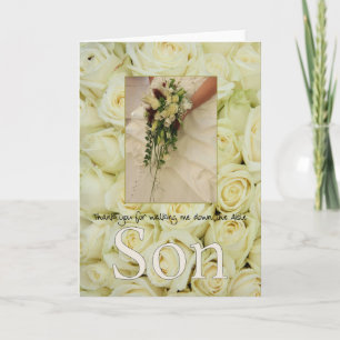 Son Thanks for Walking me down Aisle Thank You Card