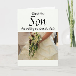 Son  Thanks for Walking me down Aisle Thank You Card