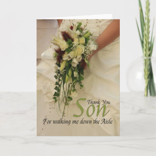 Son  Thanks for Walking me down Aisle Thank You Card