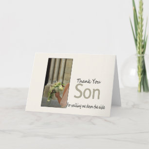 Son  Thanks for Walking me down Aisle Thank You Card