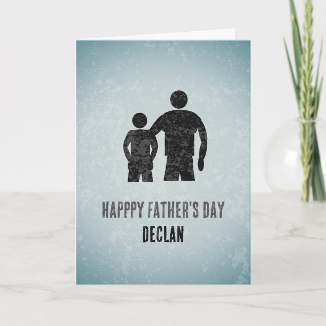 Son to Father - Dad and His Boy Graphic Custom Card (Front)