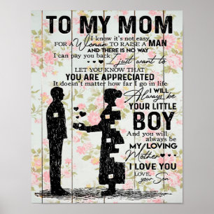Son To Mom Gift For Mom, Mom Birthday Gift Idea Poster