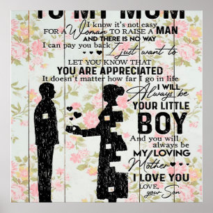 Son To Mom Gift For Mom, Mom Birthday Gift Idea Poster
