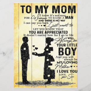 Son To Mom, Gift To My Mom, Mother's Day Gift Idea Menu