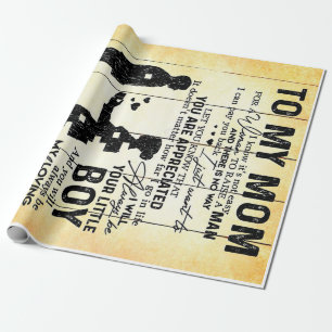 Son To Mom, Gift To My Mom, Mother's Day Gift Idea Wrapping Paper