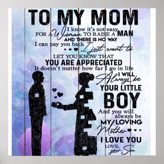 Son To My Mom Gift | Lovely Holiday Gift Poster (Front)