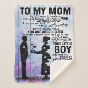 Son To My Mom Gift   Lovely Holiday Gift Sherpa Blanket