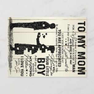 Son To My Mom   Home Decor   Gift For Mommy Announcement Postcard
