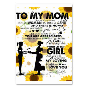 Son To My Mom Letter Cute Gift for Mom Table Number