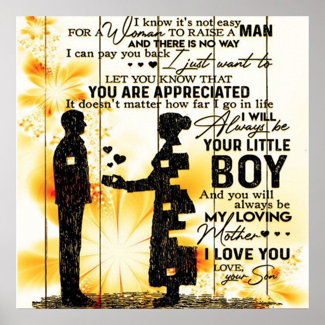 Son To My Mom Letter, Family Gift, Poster (Front)