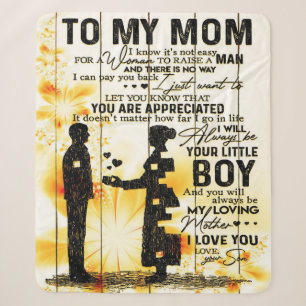 Son To My Mom Letter, Family Gift, Sherpa Blanket